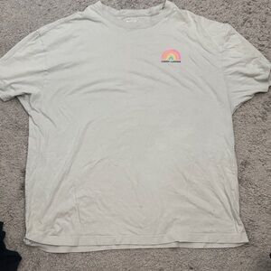 PINK Victoria's Secret Cream Tee with Rainbow Accent